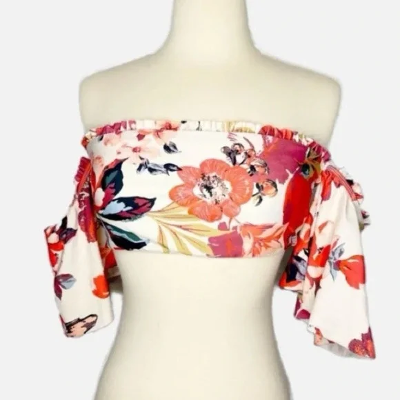 Tularosa Floral Lillian Crop Top Size Large - Picture 1 of 2